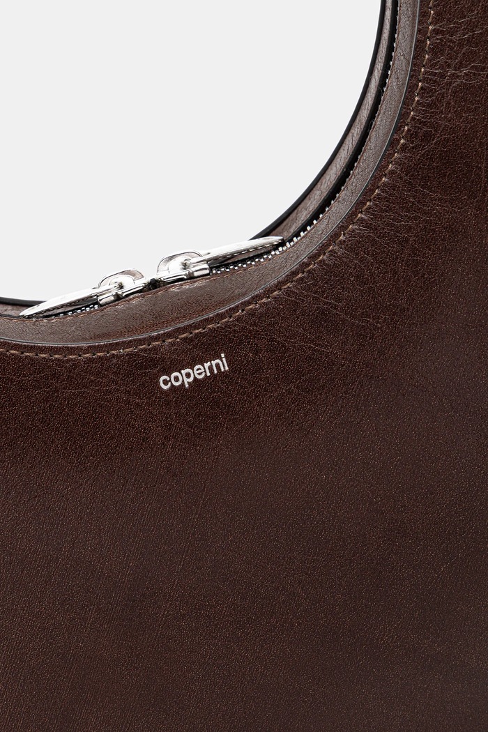 Kožená kabelka Coperni Swipe hnědá COPBA01F6064