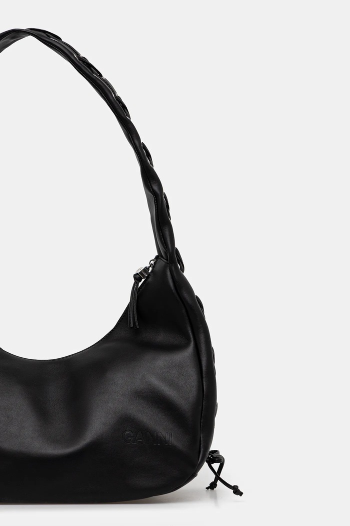 Аксесоари Чанта GANNI Hobo Medium Laces A7295 черен