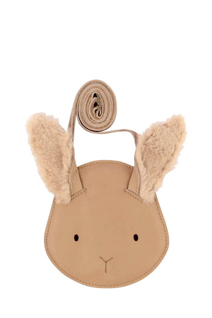 Fete Donsje geantă de mână din piele pentru copii Britta Exclusive Purse Fluffy Bunny 5002014 maro