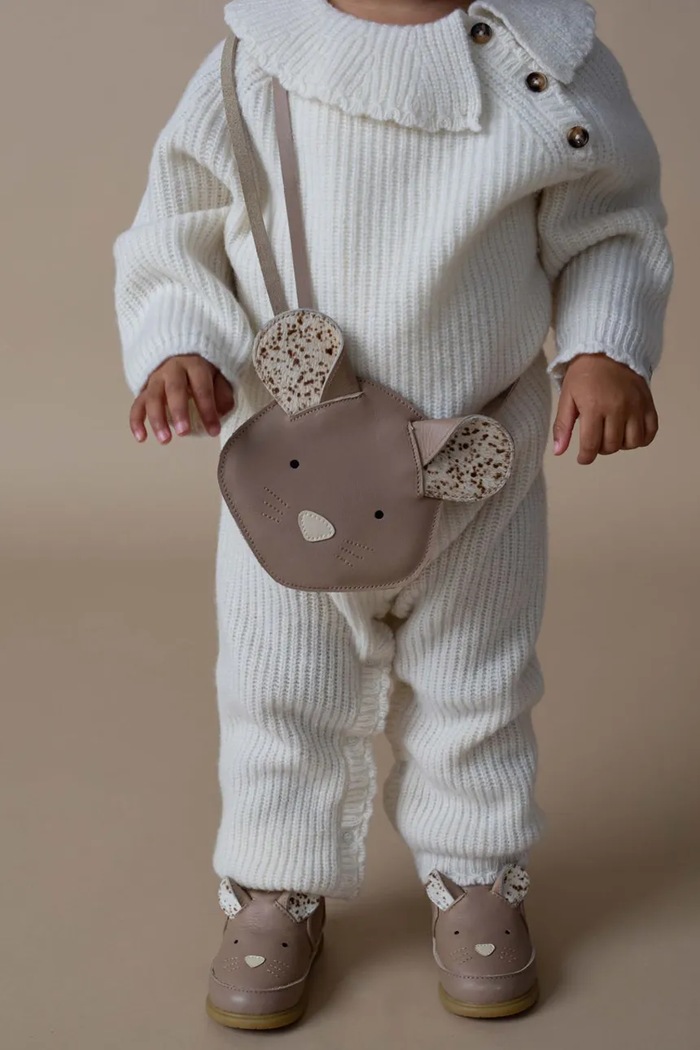 Donsje geantă de mână din piele pentru copii Britta Exclusive Purse Mouse nu incape in A4 bej 5002037