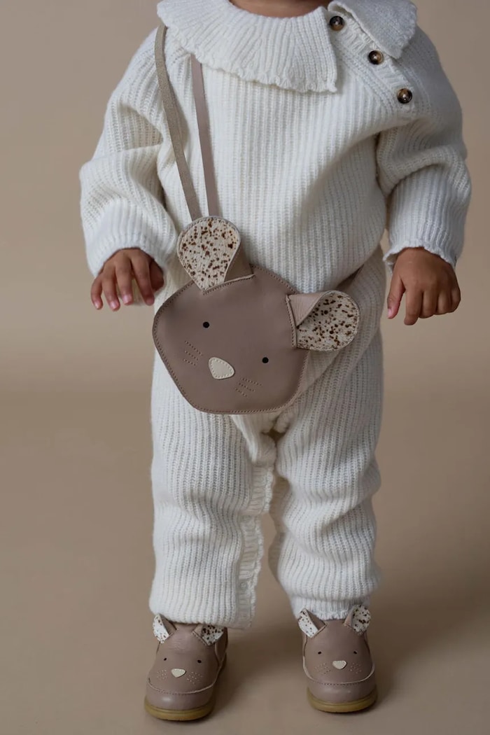 Donsje geantă de mână din piele pentru copii Britta Exclusive Purse Mouse nu incape in A4 bej 5002037