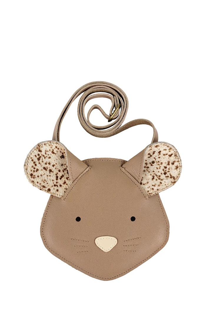 Fete Donsje geantă de mână din piele pentru copii Britta Exclusive Purse Mouse 5002037 bej