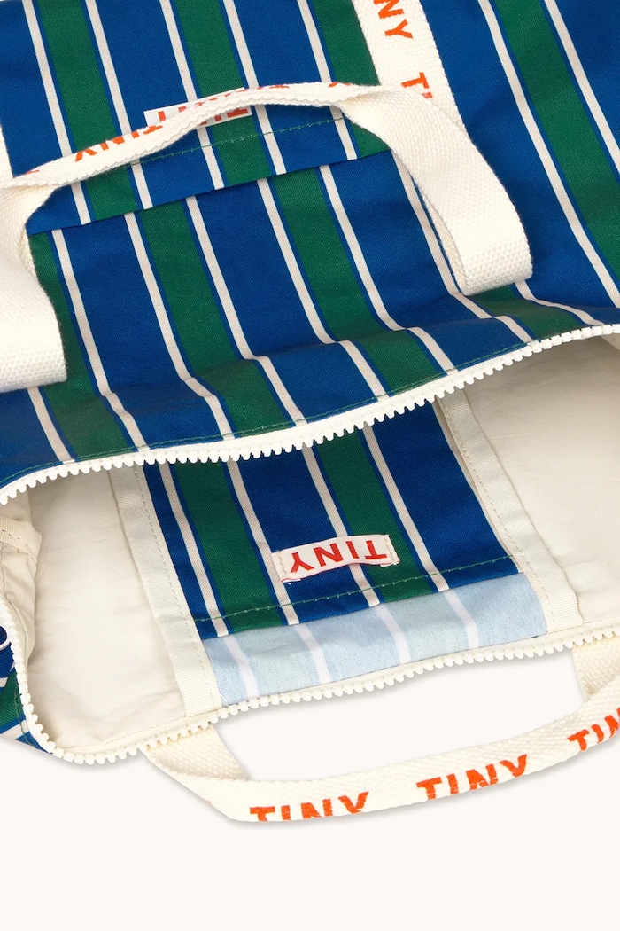 Băieți Tinycottons Geantă copii STRIPES DUFFLE BAG AW25.542 bleumarin