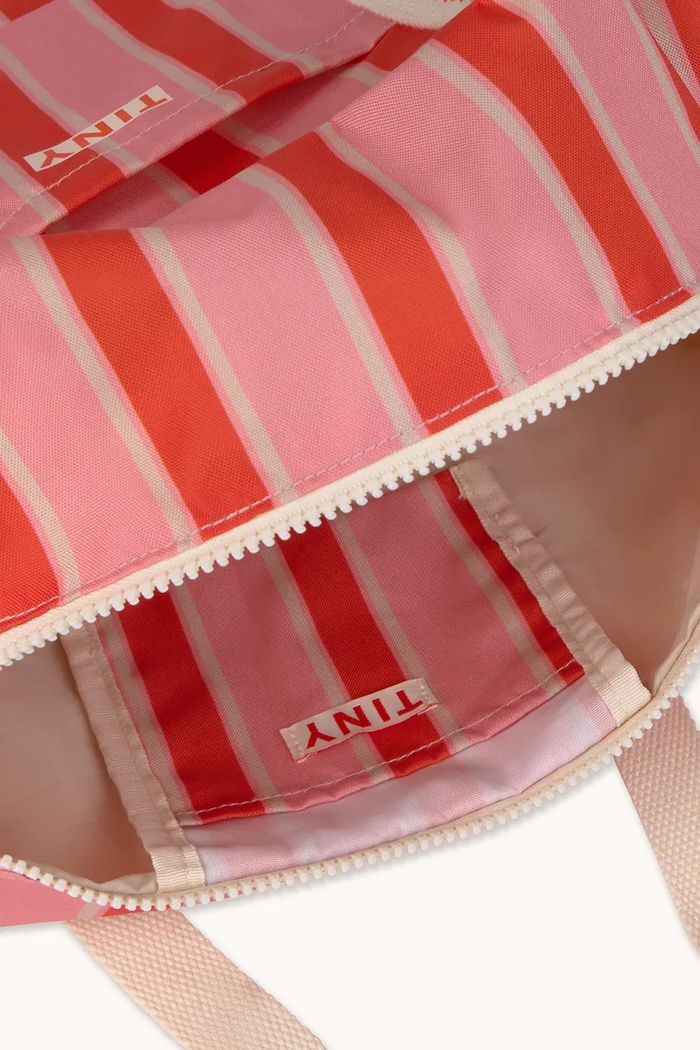 Geantă copii RETRO STRIPES DUFFLE BAG Tinycottons AW25.546 roz