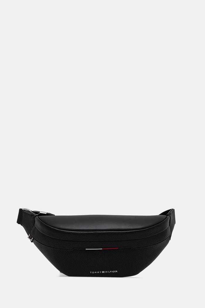 Ledvinka Tommy Hilfiger hladký černá AM0AM13488