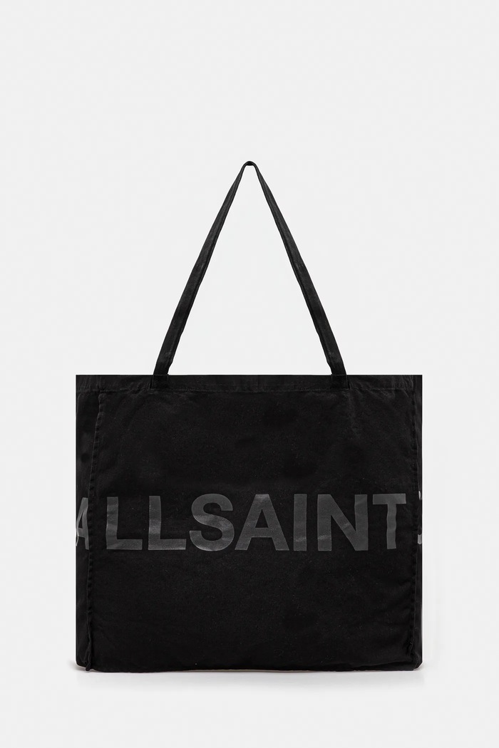 Bavlnená taška AllSaints LARGE 46 x 42 x 19 c potlač čierna M170XC