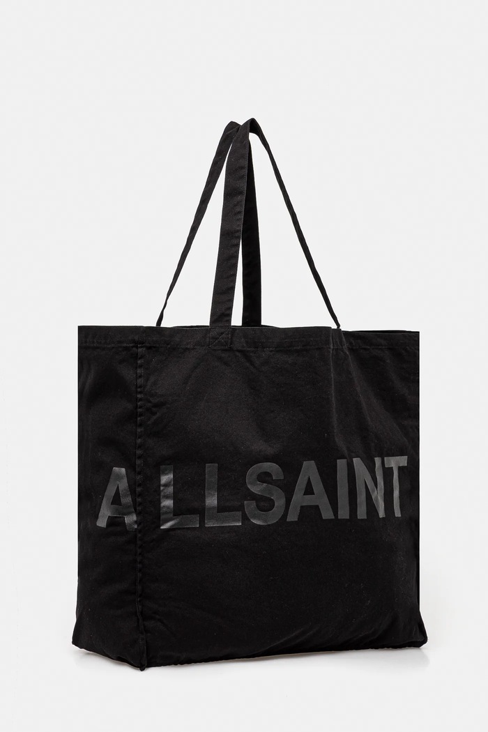 Bavlnená taška AllSaints LARGE 46 x 42 x 19 c M170XC čierna AW25