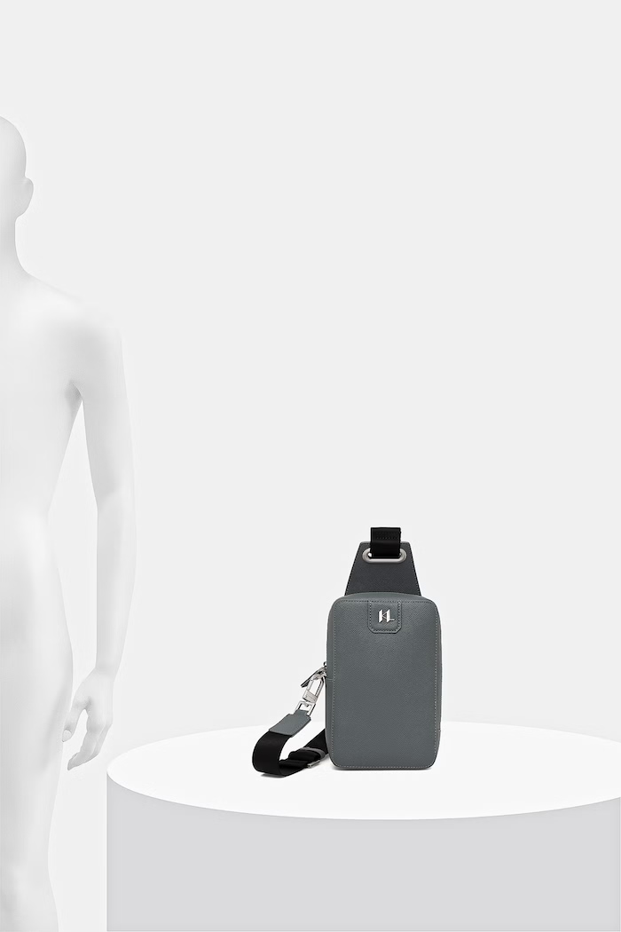 Karl Lagerfeld Geantă mică pentru bărbați din piele K/MONOGRAM A3M30158