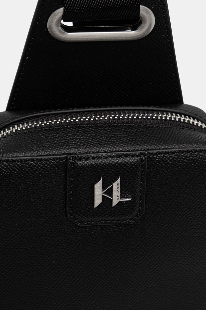 Karl Lagerfeld geantă mică pentru bărbați din piele K/MONOGRAM negru A3M30158