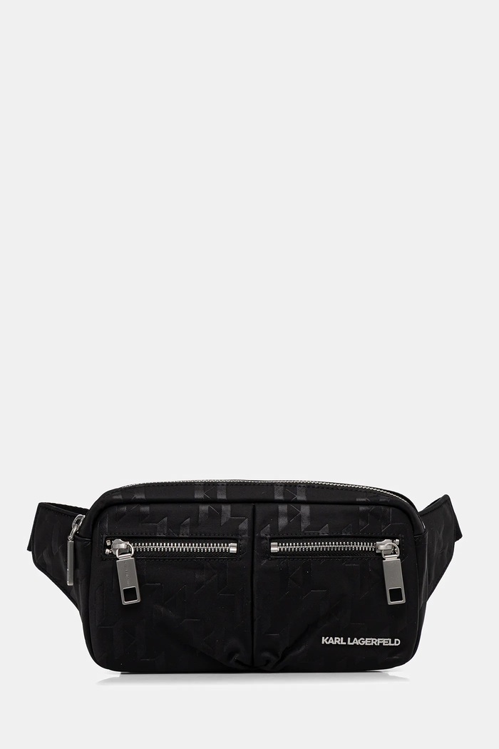Чанта за кръст Karl Lagerfeld K/MONOGRAM ситен черен A3M30164