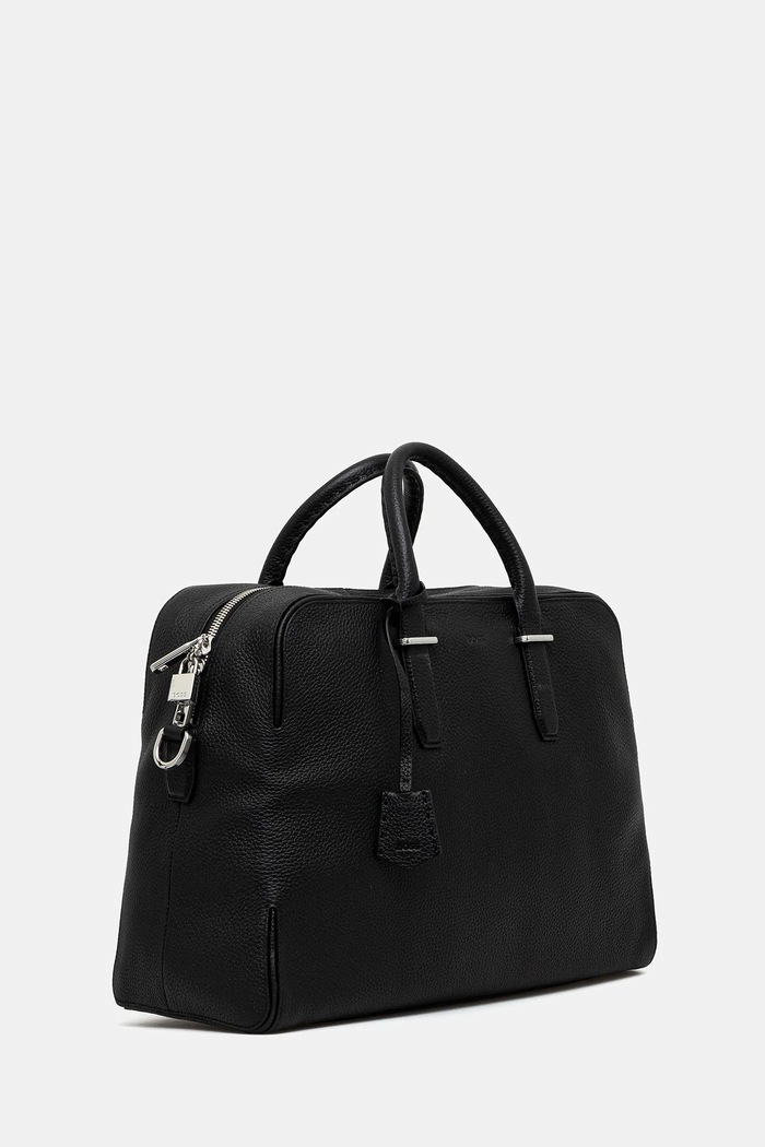 Kožená taška BOSS Madison-B1_Holdall 50548231 černá AW25