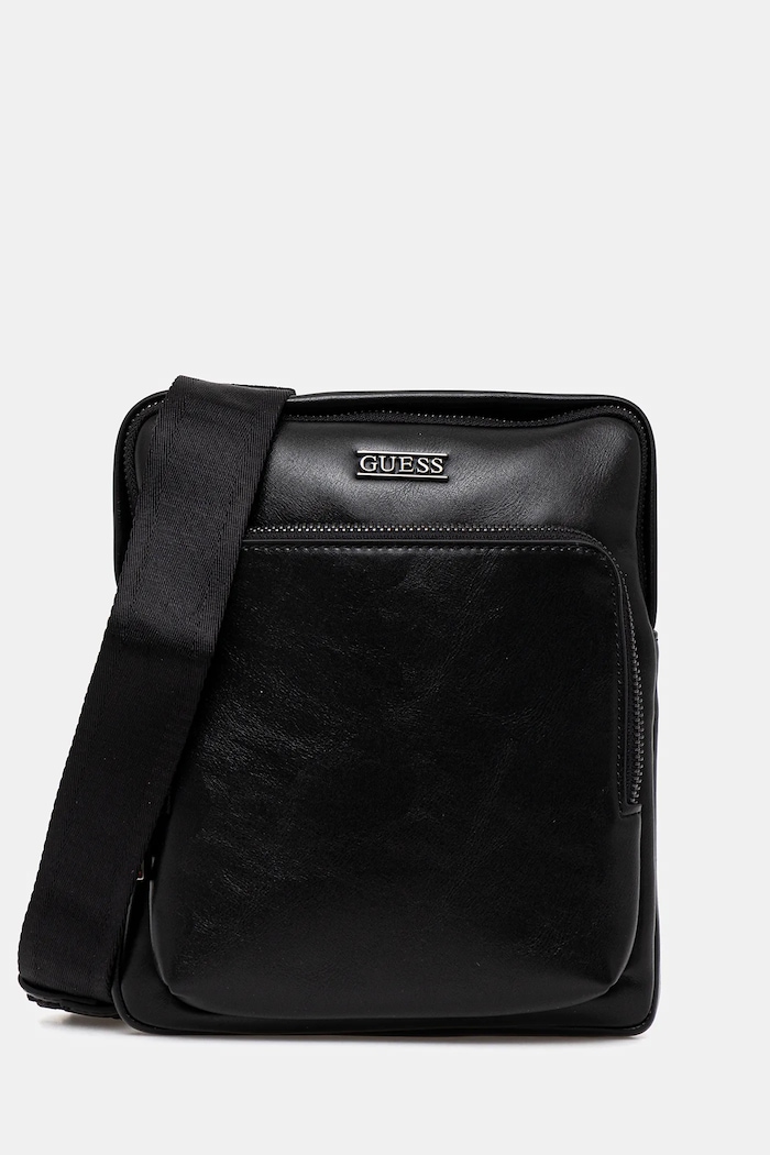 Malá taška Guess BOSTON imitácia kože čierna HMBOCA.P5323