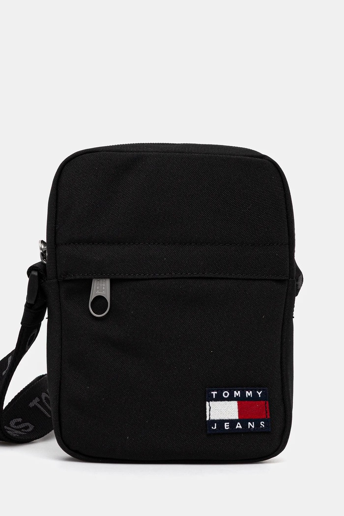 Torba Tommy Jeans bez uzorka crna AM0AM13710