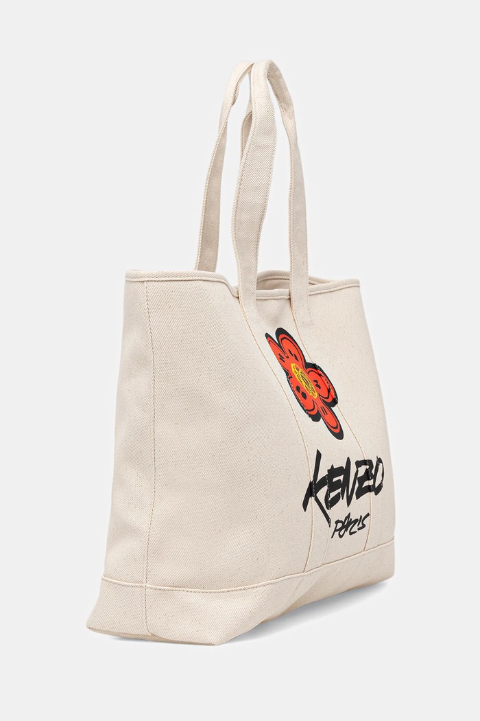 Kenzo geantă de bumbac 43 x 34 cm FF68SA911F36 bej AW25