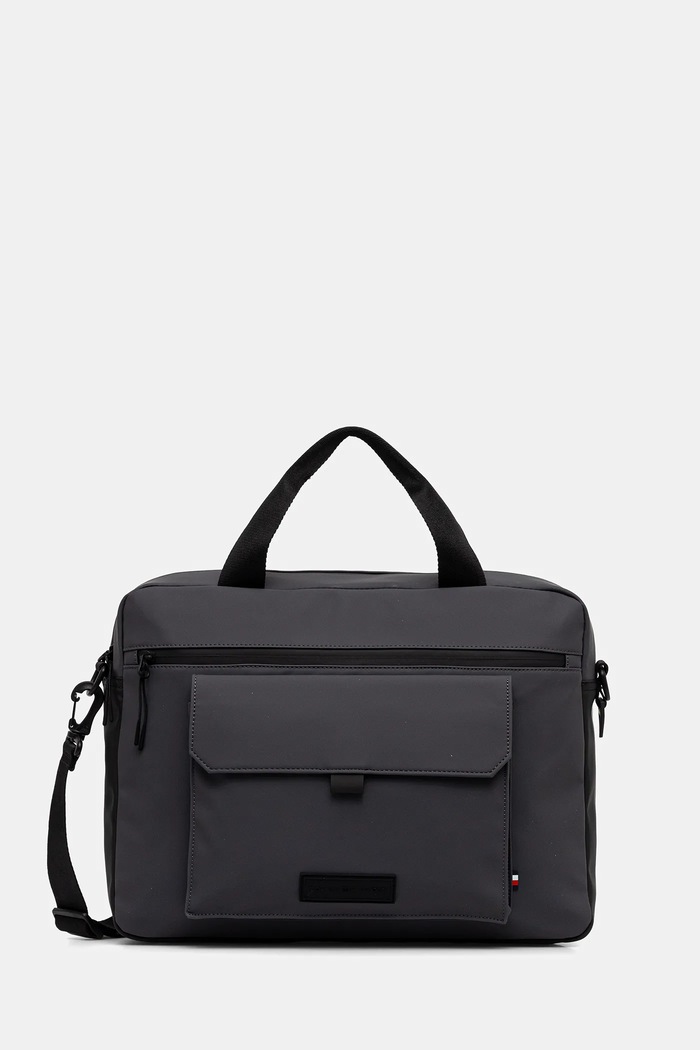 Tommy Hilfiger geantă 39 x 30 x 11 cm uni gri AM0AM13646