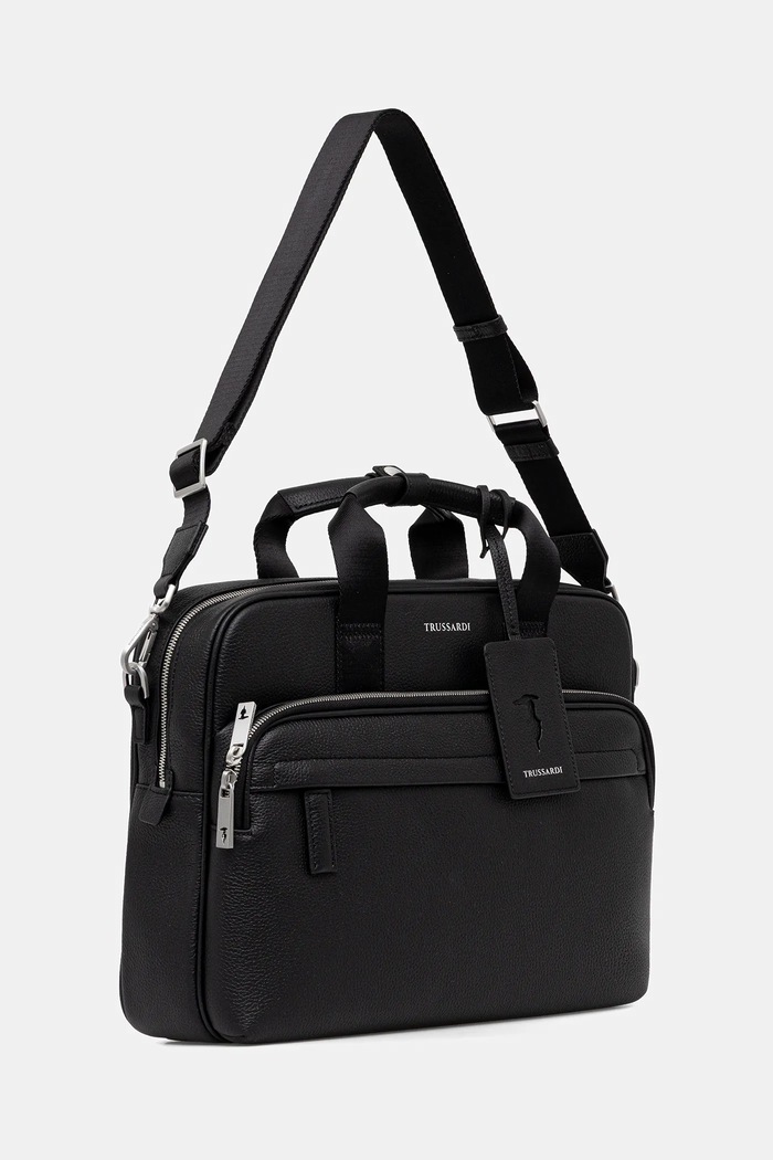 Trussardi Torba skórzana 38 x 32 x 11 cm Z587E005964N czarny AW25