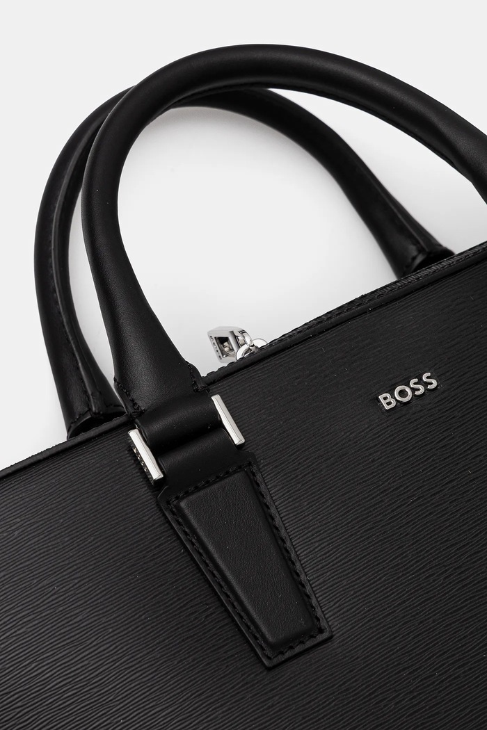 BOSS geantă de piele Luminary_Doc Case negru 50548265