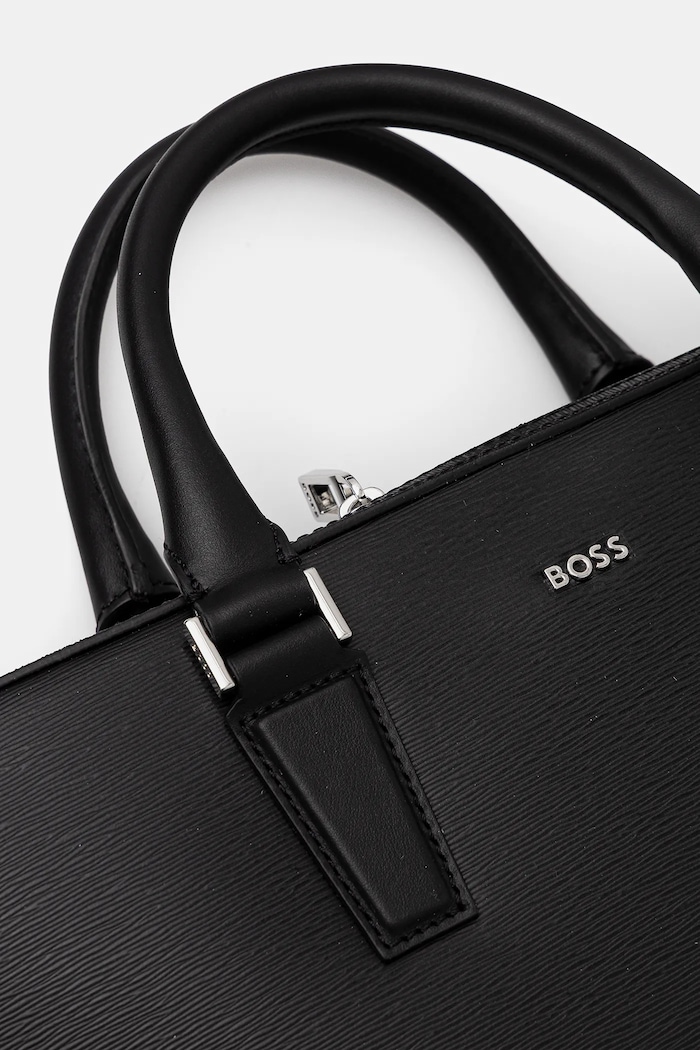 BOSS geantă de piele Luminary_Doc Case negru 50548265