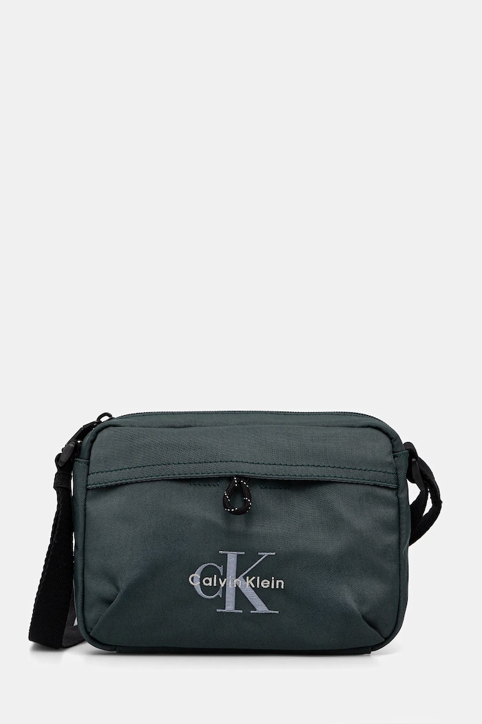 Calvin Klein φάκελος που φοριέται στον ώμο ανδρικός υφασμάτινο πράσινο LV04D3117G