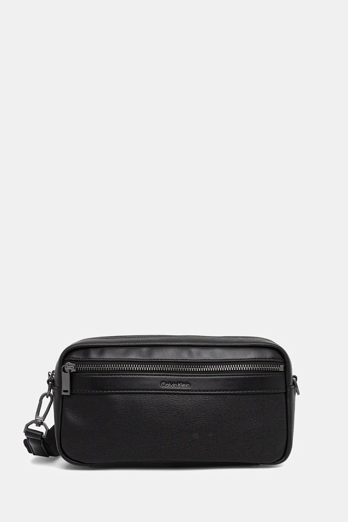 Malá taška Calvin Klein imitácia kože čierna LV04D3262G