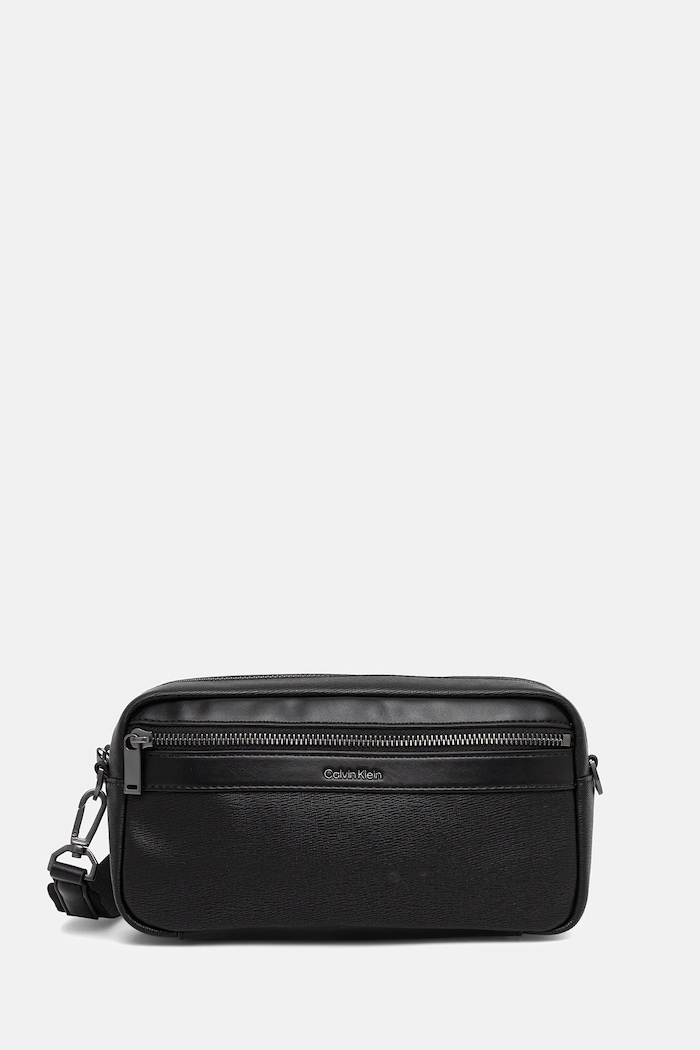 Malá taška Calvin Klein imitácia kože čierna LV04D3262G