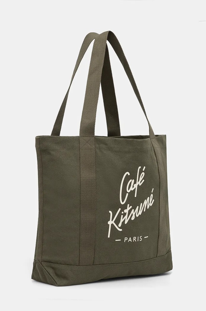 Хлопковая сумка Café Kitsuné Tote CKNU05101WW9001 зелёный AW25