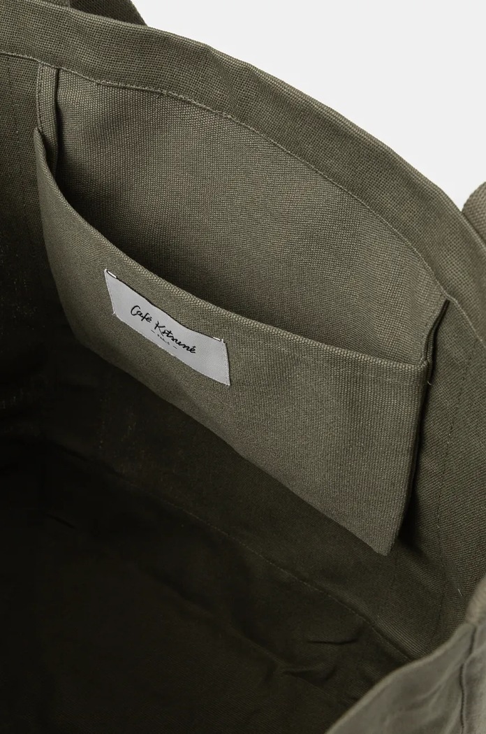 Хлопковая сумка Café Kitsuné Tote CKNU05101WW9001 зелёный