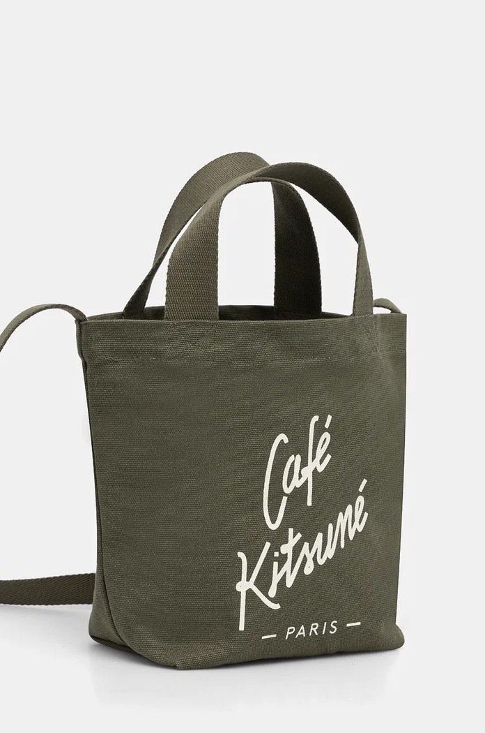 Хлопковая сумка Café Kitsuné Mini Tote PU05106WW9001 зелёный AW25