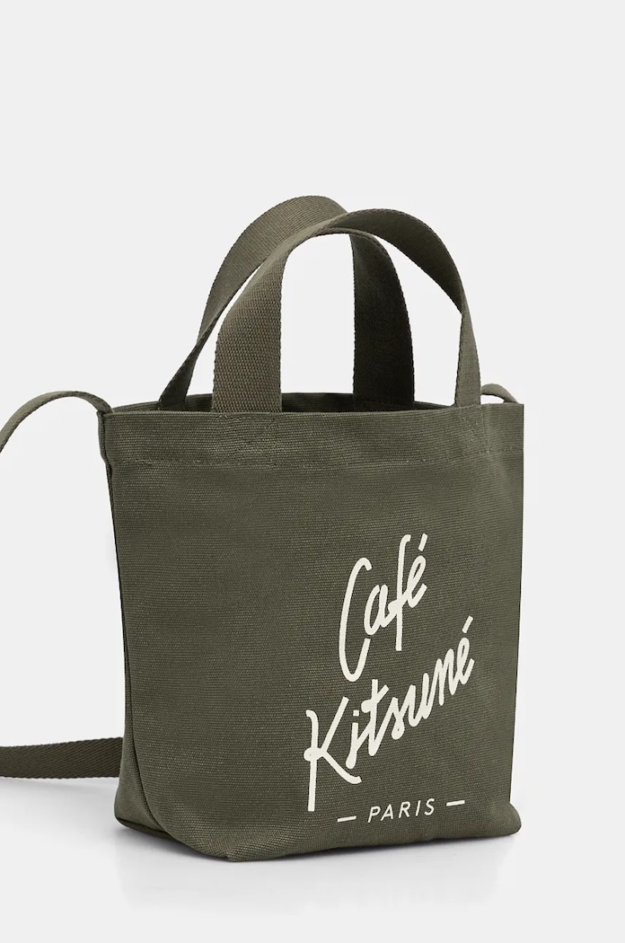 Хлопковая сумка Café Kitsuné Mini Tote PU05106WW9001 зелёный AW25