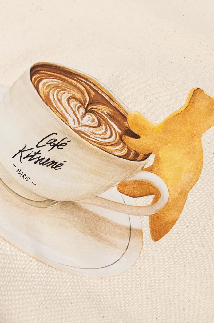 Хлопковая сумка Café Kitsuné Cappuccino Tote бежевый PU05108WB0013
