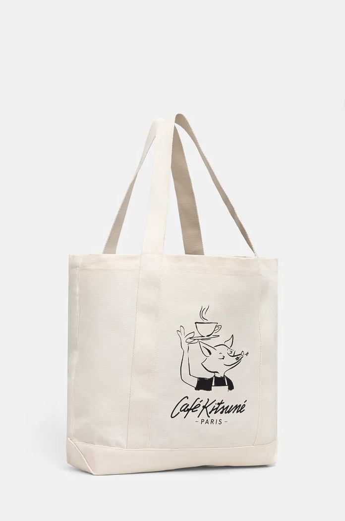 Сумка Café Kitsuné Barista Fox Tote CKMU05101WW9001 бежевый AW25