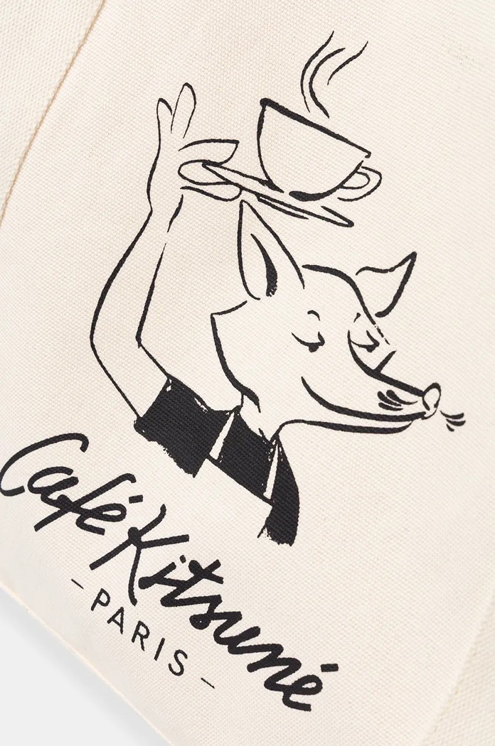 Сумка Café Kitsuné Barista Fox Tote бежевый CKMU05101WW9001