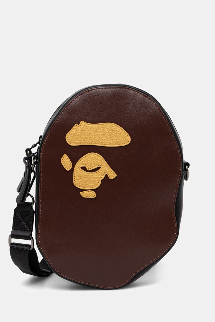 Σακίδιο A Bathing Ape Ape Head απομίμηση λείου δέρματος καφέ 001SGL801008M