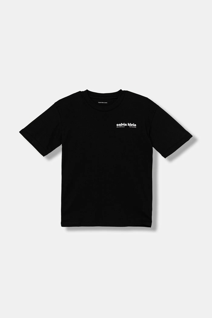 Chłopiec Calvin Klein Jeans t-shirt bawełniany dziecięcy IB0IB02543.9BYA czarny