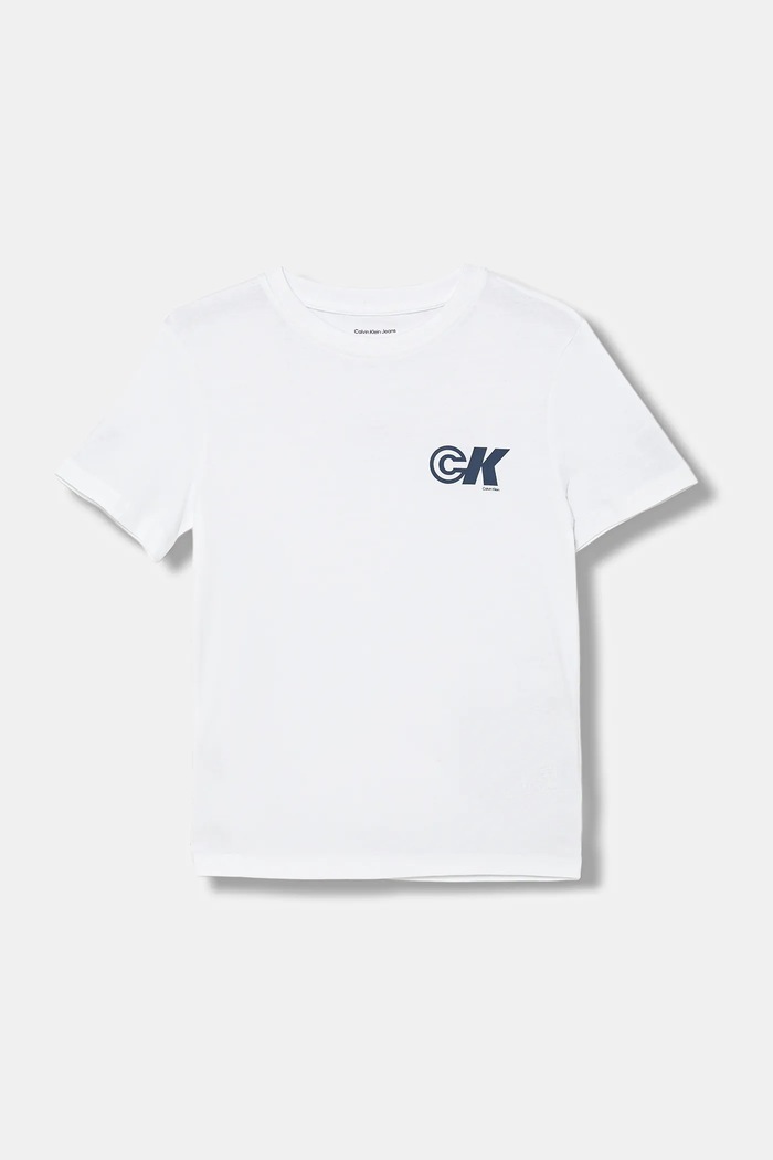 Calvin Klein Jeans t-shirt bawełniany dziecięcy IB0IB02544.9BYA biały AW25