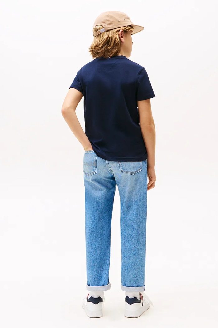 Tricou pentru copii din bumbac Tommy Hilfiger KB0KB06879.74.122.9BYA bleumarin