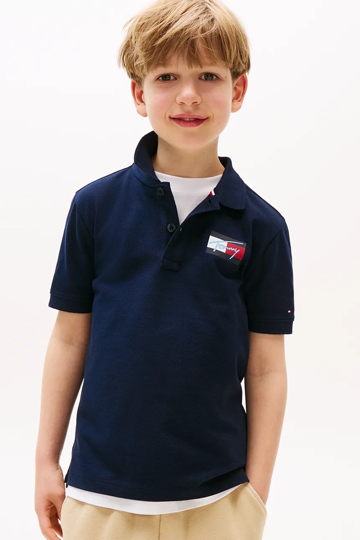 Tommy Hilfiger polo bawełniane dziecięce bawełna granatowy KB0KB09711.9BYA