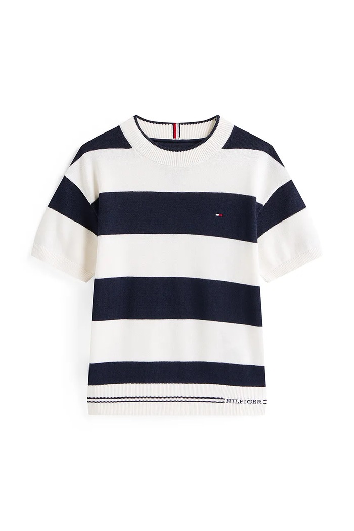 Dětské bavlněné tričko Tommy Hilfiger KB0KB09809.128.176.9BYA námořnická modř AW25