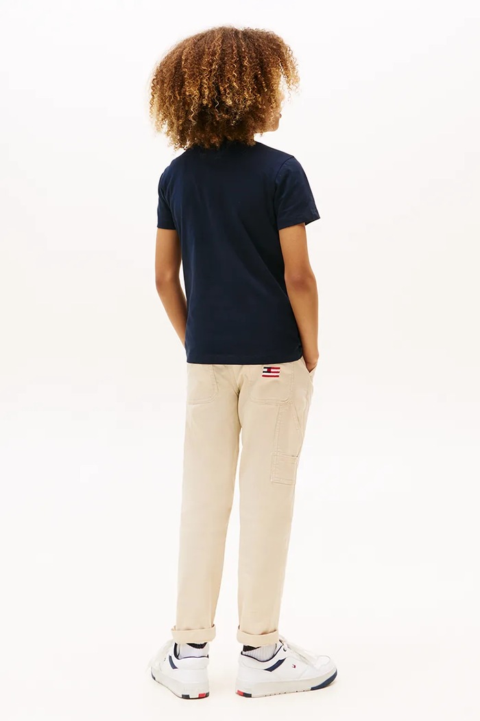 T-shirt bawełniany dziecięcy Tommy Hilfiger KB0KB09868.9BYA granatowy