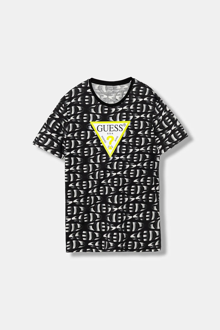 Guess t-shirt bawełniany dziecięcy nadruk czarny L5YI05.K8HM4.9BYA