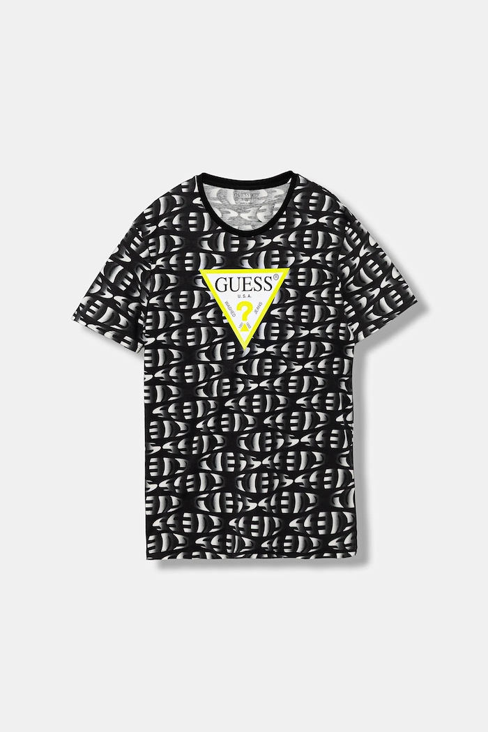 Guess t-shirt bawełniany dziecięcy nadruk czarny L5YI05.K8HM4.9BYA