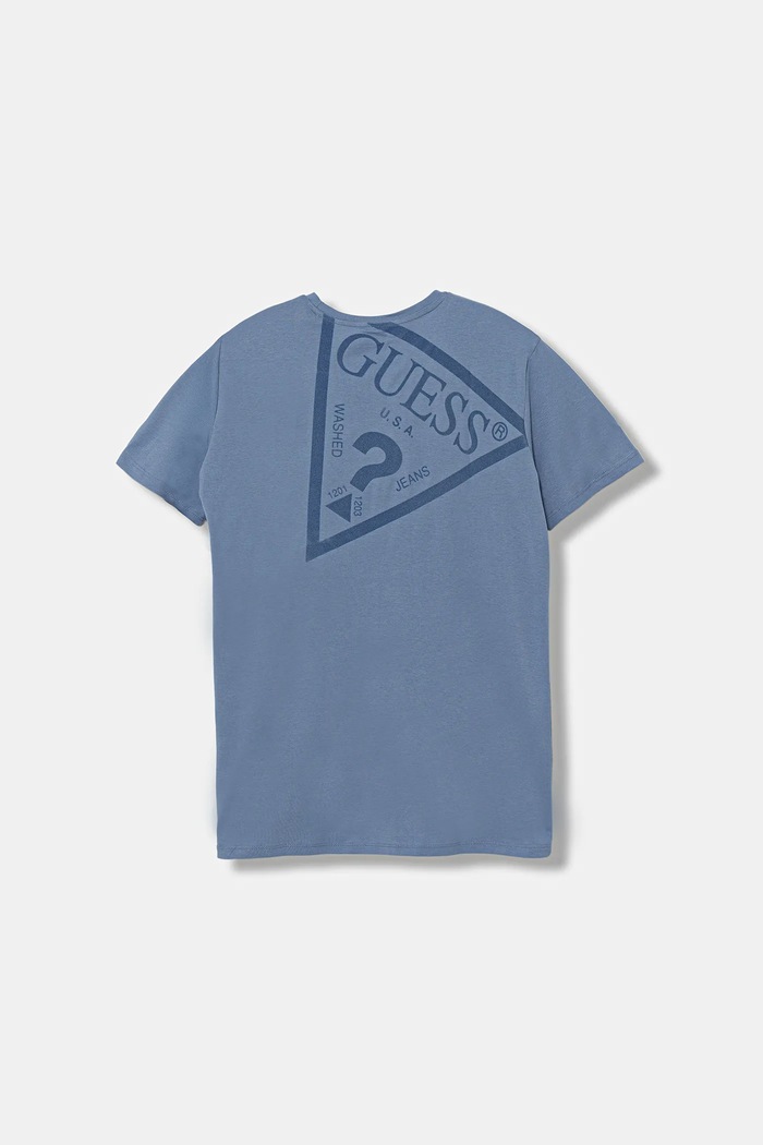 Guess T-shirt bawełniany dziecięcy L5YI39.K8HM4.9BYA niebieski AW25