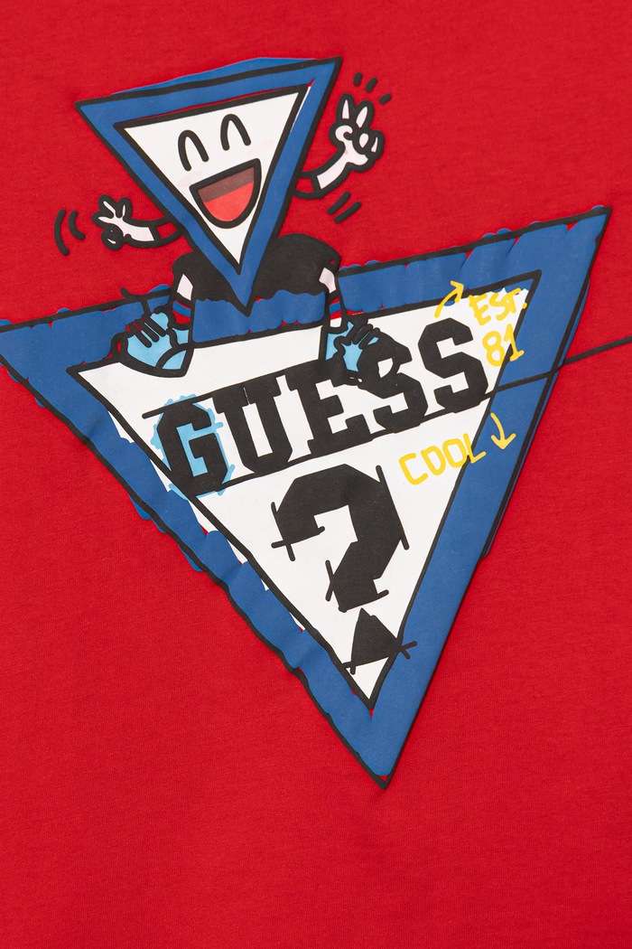 Chłopiec Guess T-shirt bawełniany dziecięcy N5YI00.K8HM4.9BYA czerwony