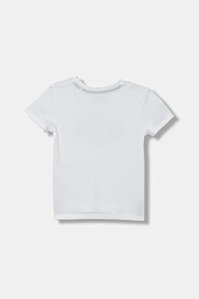 Guess t-shirt bawełniany dziecięcy N5YI20.K8HM4.9BYA biały AW25
