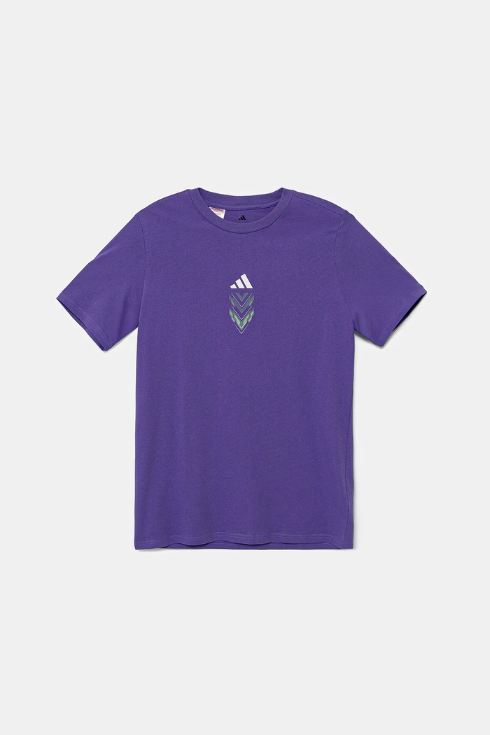 adidas Performance t-shirt bawełniany dziecięcy JM8941 fioletowy AW25