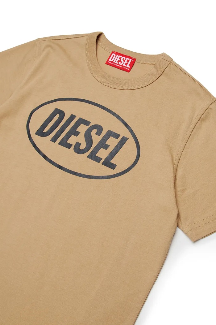 Chłopiec Diesel t-shirt bawełniany dziecięcy TUNDRA T-SHIRT J02464 beżowy