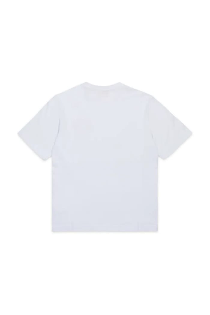 Dětské bavlněné tričko Diesel TPATCH OVER T-SHIRT J02469 bílá SS26