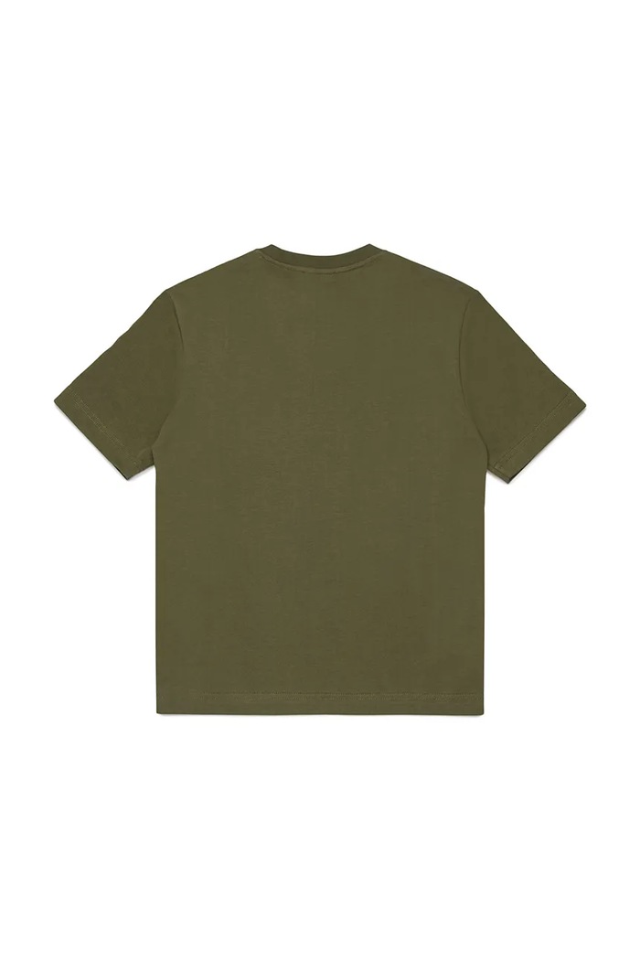 Detské bavlnené tričko Diesel TPATCH OVER T-SHIRT J02469 zelená SS26