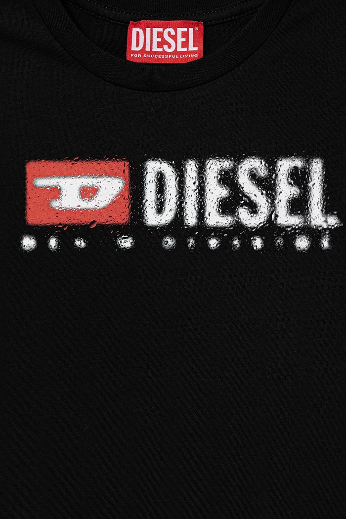 Chłopiec Diesel t-shirt bawełniany dziecięcy TADJUSTK14 T-SHIRT J02475.00YI9 czarny