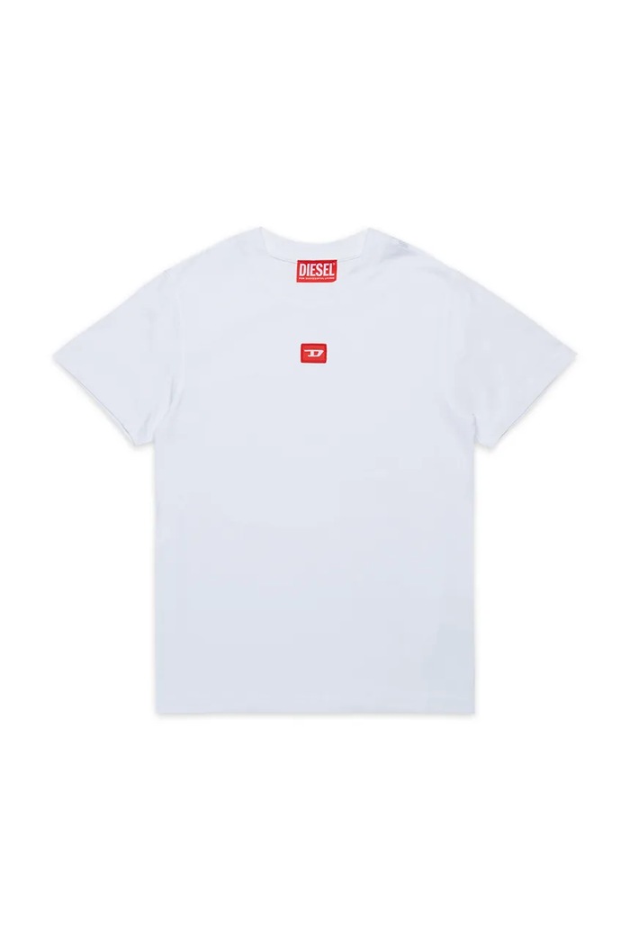 Diesel t-shirt bawełniany dziecięcy TXDIEGO T-SHIRT aplikacja biały J02501